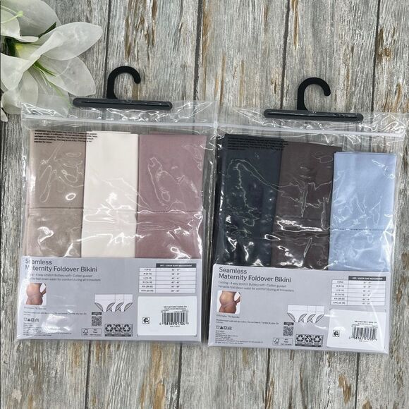 Women’s Destination Maternity Foldover Bikini Panty 2, 3-Packs Size L - Picture 2 of 9